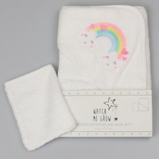 WF1682: Baby Rainbow  Hooded Towel/Robe & Wash Mitt Set